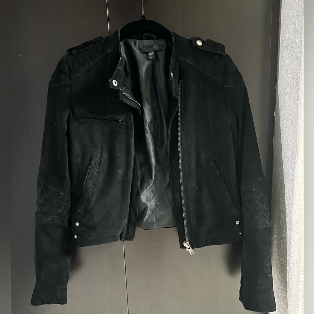 Suede leather jacket